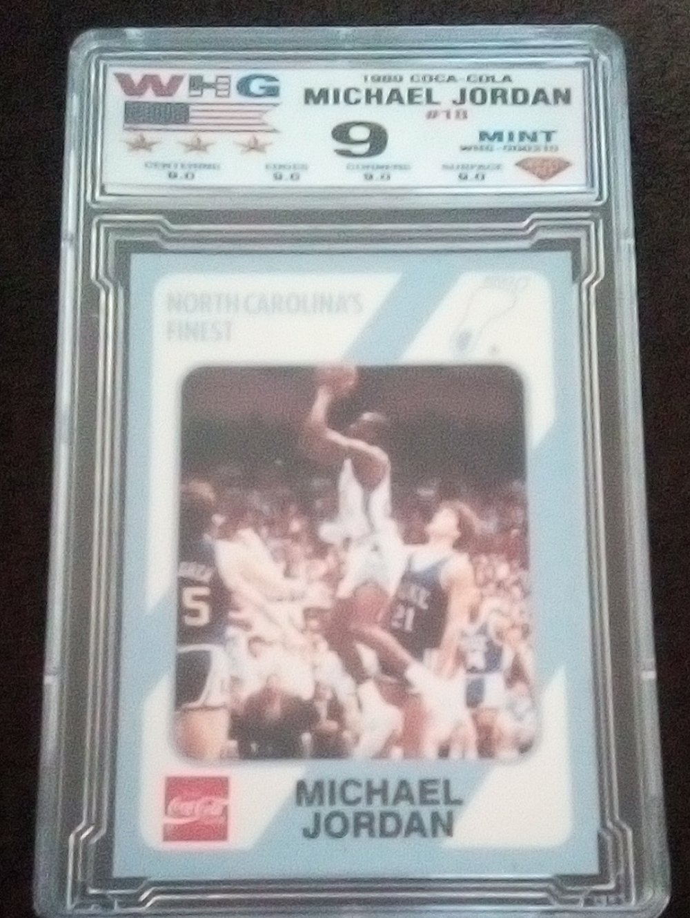 Michael Jordan Collectible Trading Card - White/Blue Holographic Sleeve